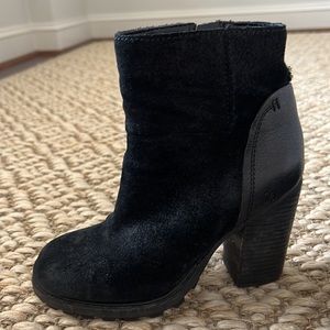 Sam Edelman, black booties, block heel, size 6 1/2
